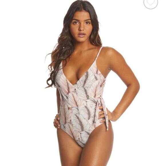 Somedays Lovin Spirit Flies Wrap One Piece Side Tie Swimwear Medium Women’s - Picture 10 of 10